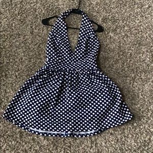 Navy blue polka dot dress